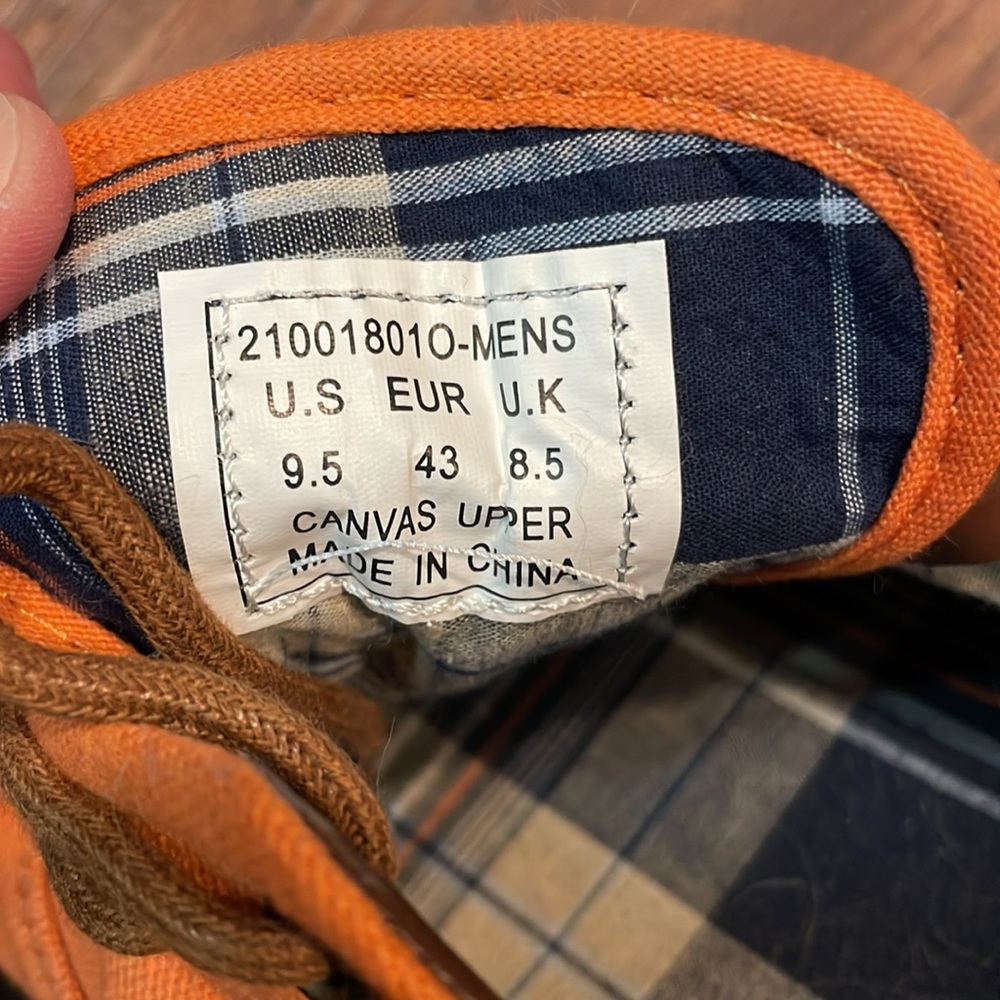 U.S.P.A. Orange Boat Shoe Canvas Upper 9.5 - Picture 4 of 4